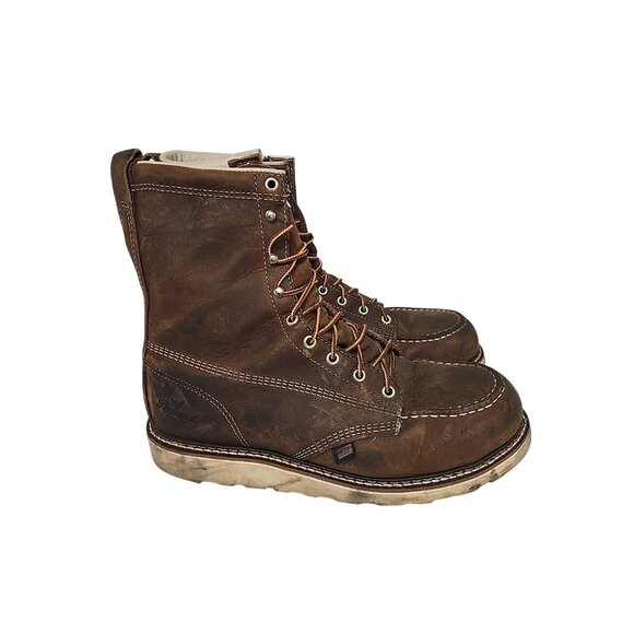 Thorogood Men's 8" Steel Toe Wedge Sole Work Boot (U.S.A.) 804-4478 Brown 11D - Picture 2 of 7